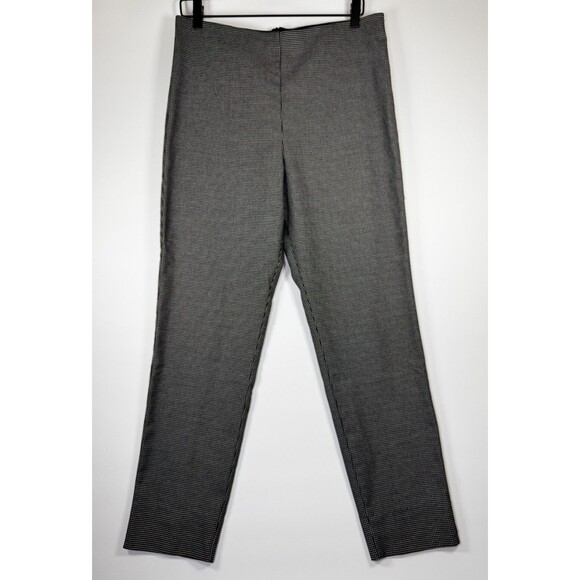 Equestrian Pants Women Large Black White Micro Dot Stretch Pull On Tapered Ankle - Picture 1 of 13
